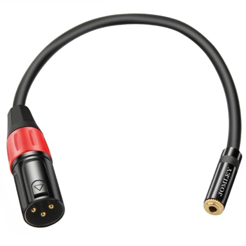 JOMLEY XLR auf klinke 3,5mm kabel Adapter, symmetrischer 3,5mm Buchse zu XLR Stecker Stereo Audio Adapter, 1/8" TRS zu XLR Stecker Konverter Mikrofonkabel - 0,3m von JOMLEY