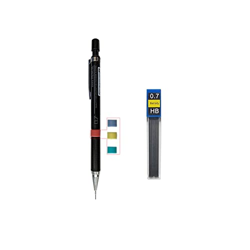 0.3/0.5/0.7/0.9mm Bleistift mit Bleistangen Set Kunststoff Mechanischer Bleistift für Schule Schreiben Kunst Zeichnung Zubehör Kawaii Schreibwaren (0,7mm+Bleikern) von JOMPENS
