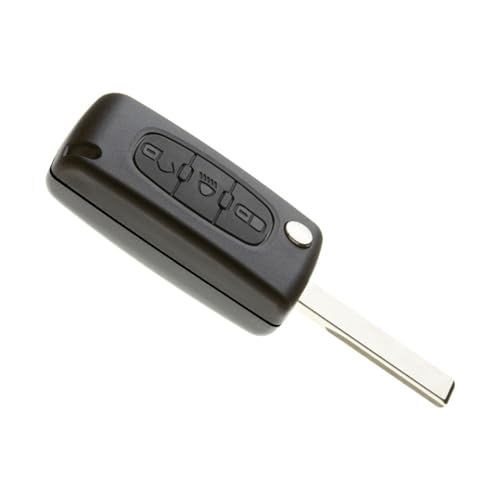JONGO - Autoschlüssel-Gehäuse mit Schlüsselblatt kompatibel mit Citroën C4 Picasso & C5 | Plip Fernbedienung Funkschlüssel Nutzfahrzeug 3-Tasten Transponderschlüssel von JONGO