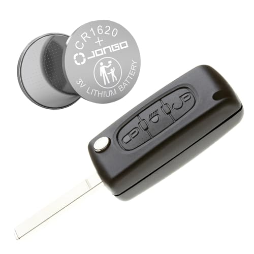 Schutzhülle Auto-Schlüssel-Schlüssel Funkschlüsselgehäuse für Citroen C4 Picasso und Grand C4 Picasso mit Batterie Maxell CR1620 ( von JONGO