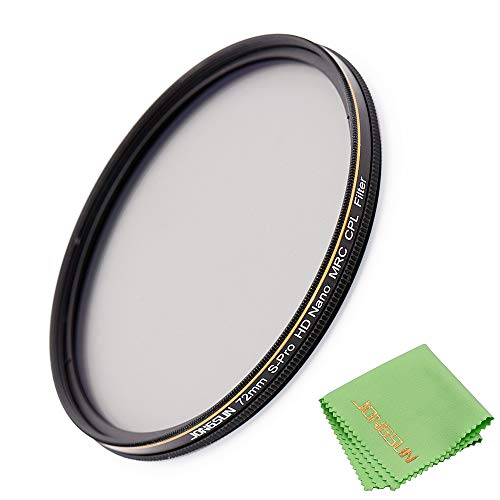 JONGSUN Polfilter 72mm, Zirkularer Polarisationsfilter, S-Pro HD Nano MRC16, 16-Schichten Mehrlagenbeschichtung, Optisches Glas NITTO AGC, CPL Filter von JONGSUN