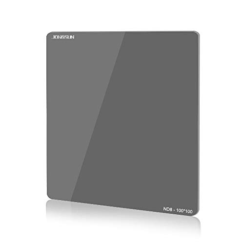 JONGSUN S-PRO 100x100mm Rechteckfilter Quadratische ND Filter, ND8 (0.9) 3-Stop, Square Grauer ND8 Neutral Density Graufilter, HD 18-Schichten Nano-Mehrfachvergütung, Schott B270 Optikglas von JONGSUN