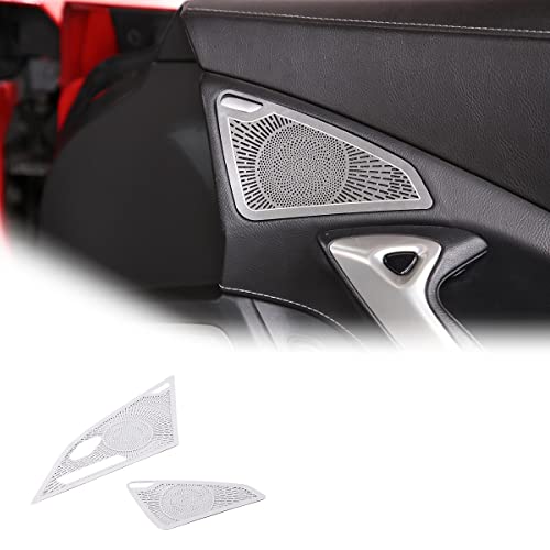 JONKOKO Für Corvette C7 2014-2019 Auto-Styling Edelstahl Auto Audio Lautsprecher Hochtöner Abdeckung Verkleidung Aufkleber Autozubehör von JONKOKO