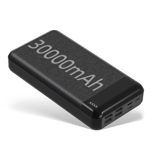 Power Bank Externer Akku 27000mAh Hohe Kapazität Vier USB Ports Akkupack Schnell Tragbares Ladegerät von JONKUU