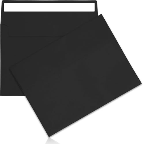 Briefumschläge, A2, Schwarz, 10,2 x 12,7 cm, selbstklebend, für Hochzeiten, Grußkarten, Versand, Einladungen, Fotos, Postkarten, 50 Stück Briefumschläge, A2, Schwarz, 10,2 x 12,7 cm, selbstklebend, für Hochzeiten, Grußkarten, Versand, Einladungen, Fotos, Postkarten, 50 Stück von JOOLOKT