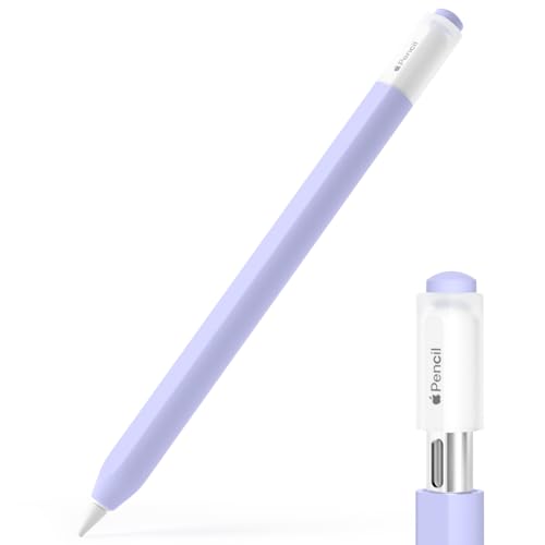 JOOSKO Federmäppchen für Apple Pencil (USB-C), Silikon-Schutzhülle, Unterstützung magnetisch und doppeltes Tippen (Lavendel) von JOOSKO