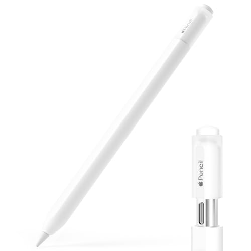 JOOSKO Federmäppchen für Apple Pencil (USB-C), Silikon Schutzhülle Cover Sleeve, unterstützt magnetische Befestigung (Weiß) von JOOSKO