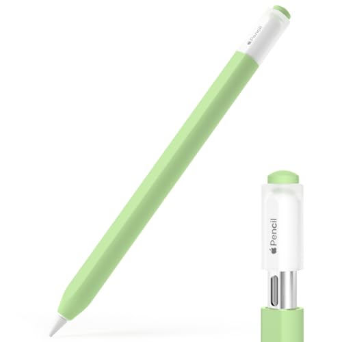 JOOSKO Federmäppchen für Apple Pencil (USB-C), Silikon Schutzhülle Hülle, unterstützt Magnetbefestigung (Matcha) von JOOSKO