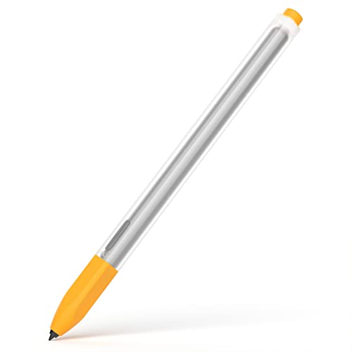 Joosko Kompatibel mit Samsung Galaxy Tab S7/S7+/S7 FE/S8/S8+/S8 Ultra/S9/S9+/S9 Ultra Pencil Case S Pen Case, Silikon Transluzente rutschfeste Abdeckung(Gelb) von JOOSKO