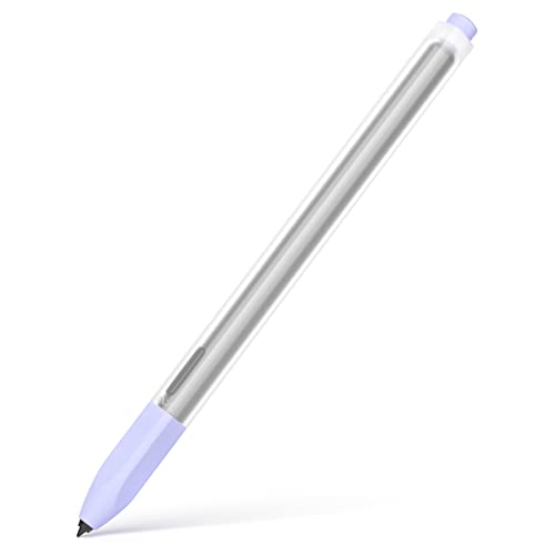 Joosko Kompatibel mit Samsung Galaxy Tab S7/S7+/S7 FE/S8/S8+/S8 Ultra/S9/S9+/S9 Ultra Pencil Case S Pen Case, Silikon durchscheinende rutschfeste Abdeckung. (Lavendel) von JOOSKO