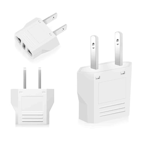 JOPHEK Reiseadapter, US to EU Adapter, USA Netzadapter Adapterstecker Adapter zum 2 Pin Stecker Amerika/Kanada Konverter für Reisen Business, USA Adapter für Geräte mit USA-Netzteil - Weiß (4) JOPHEK Reiseadapter, US to EU Adapter, USA Netzadapter Adapterstecker Adapter zum 2 Pin Stecker Amerika/Kanada Konverter für Reisen Business, USA Adapter für Geräte mit USA-Netzteil - Weiß (4) von JOPHEK