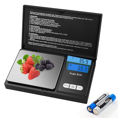 JOPHEK Digital Precision Scales, Pocket Scales Mini-Schmuckwaage Tragbar Kompakt mit Digitalwaage Feinwaage LCD-Display Extremely Precise Digital Scales (1KG/0.1G) von JOPHEK