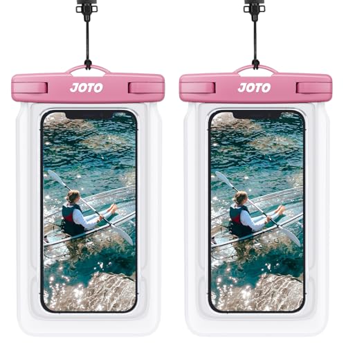 JOTO 2 Stück 6.9" Schwimmende Wasserdicht Handytasche Wassertasche Unterwasser Handyhülle für iPhone 14 13 12 11 Pro Max/Galaxy S22 S21 A13 A53 und Weiteren Smartphones -Rosa von JOTO