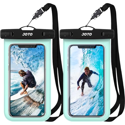 JOTO 2 Stück Wasserdicht Handyhülle Waterproof Phone Case IPX8 Unterwasser Wasserdicht Handytasche für iPhone 15 14 13 12 11Pro Max Plus Galaxy S23 S22 bis 7 Zoll -Grün von JOTO