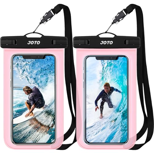JOTO 2 Stück Wasserdicht Handyhülle Waterproof Phone Case IPX8 Unterwasser Wasserdicht Handytasche für iPhone 15 14 13 12 11Pro Max Plus Galaxy S23 S22 bis 7 Zoll –Pink von JOTO
