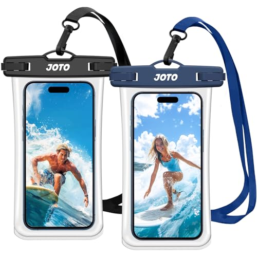 JOTO 2 Stück Wasserdicht Handyhülle,Unterwasser Hülle IPX8 Waterproof Handytasche für 7" iPhone 16 15 14 13 12 11 Pro Max/Samsung Galaxy S23 Ultra S22 A54 und Weiteren bis 7 Zoll -Schwarz/Navy von JOTO