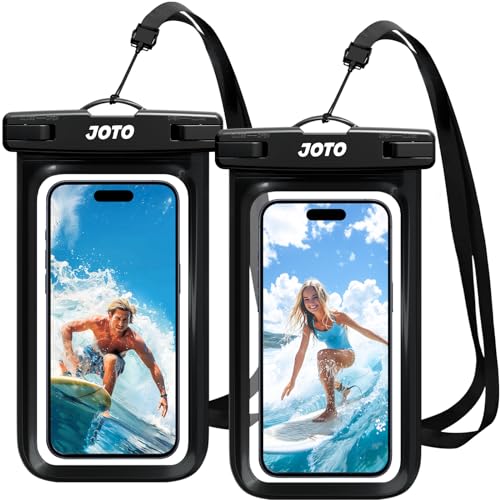 JOTO 2 Stück Wasserdicht Handyhülle Waterproof Phone Case IPX8 Unterwasser Wasserdicht Handytasche für iPhone 15 14 13 12 11Pro Max Plus Galaxy S23 S22 bis 7 Zoll –Schwarz von JOTO