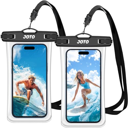 JOTO 2 Stück Wasserdicht Handyhülle Waterproof Phone Case IPX8 Unterwasser Wasserdicht Handytasche für iPhone 15 14 13 12 11Pro Max Plus Galaxy S23 S22 bis 7 Zoll -Transparent von JOTO