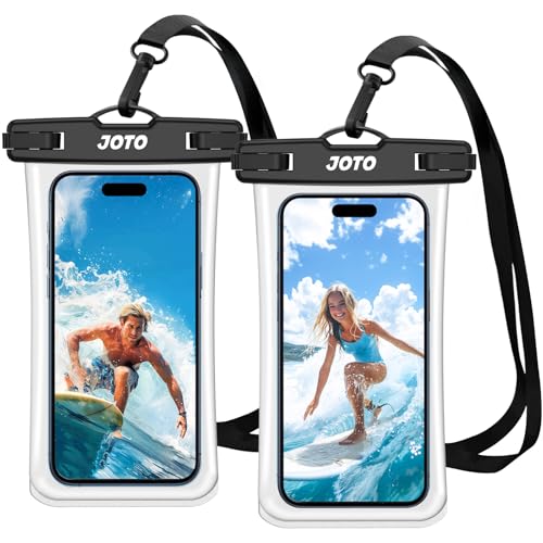 JOTO 2 Stück Wasserdicht Handyhülle Waterproof Phone Case IPX8 Unterwasser Wasserdicht Handytasche für iPhone 15 14 13 12 11Pro Max Plus Galaxy S23 S22 bis 7 Zoll -Transparent von JOTO