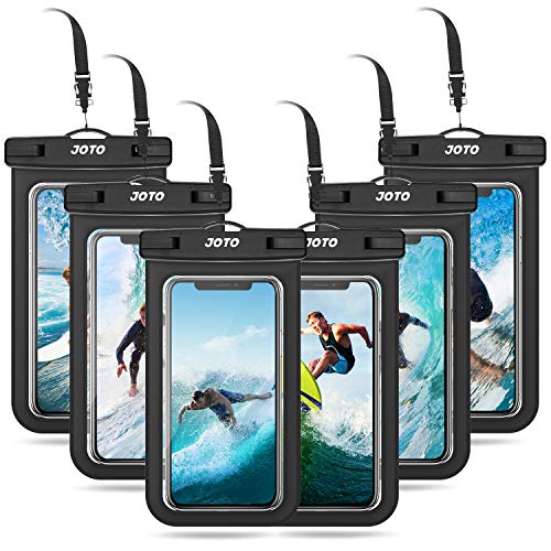 JOTO 6 Stück Wasserdicht Handyhülle, Waterproof Phone Case Unterwasser Handytasche für Handy bis 6.9" iPhone 14 13 12 11 Pro Max/Galaxy S22 S21 A13 A53 und Weiteren Smartphones -Schwarz von JOTO