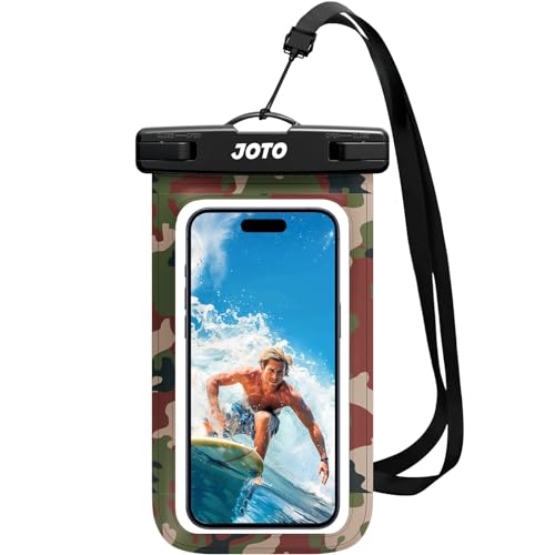 JOTO Wasserdicht Handyhülle,Unterwasser Hülle Waterproof Phone Case Wasserfest Handytasche für Handy bis 6.9" iPhone 14 13 12 11 Pro Max/Galaxy S22 S21 A13 A53 und Weiteren Smartphones -Camo Grün von JOTO