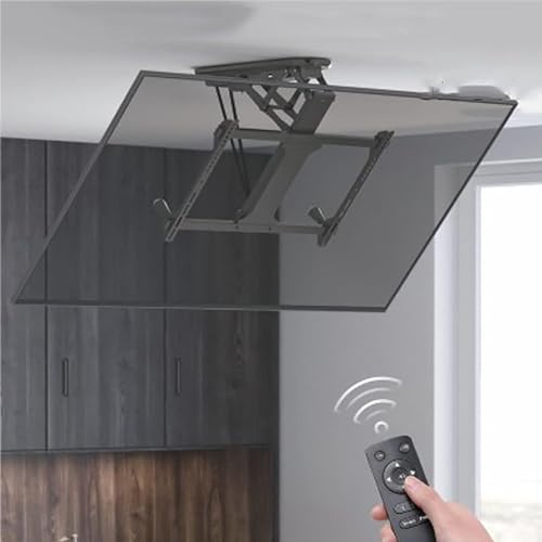 TV-Lift TV-Halterung - Elektrische TV-Deckenhalterung TV-Halterung, 0-85° Umklappbar, Passend Für 32-70-Zoll-Fernseher von JOUFNING