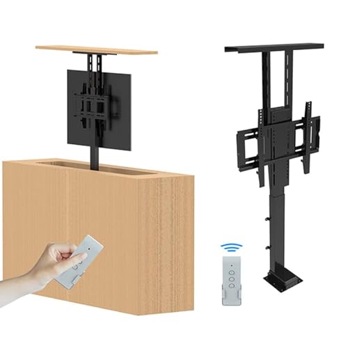 TV-Lift TV-Halterung - Für 32-70 Zoll Elektrischer TV-Liftstand, Teleskope Elektrischer TV -Aufzug, Motorisierte TV -Klammerständer Mit Fernbedienung(32-57in tv,575-1225mm) von JOUFNING