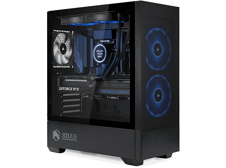 JOULE PERFORMANCE L1135955, Gaming PC mit AMD Ryzen™ 7 9800X3D Prozessor, 32 GB RAM, 2 TB SSD, NVIDIA, MSI GeForce RTX™ 5080 Shadow 3X OC, Windows 11 Home von JOULE PERFORMANCE