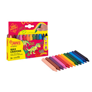 JOVI Wax Crayons Jumbo Wachsmalstifte farbsortiert, 12 St. von JOVI