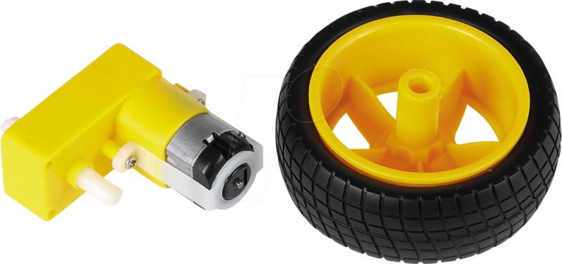 COM MOTOR04 - Getriebemotor mit Rad, 3 .. 9 V DC von JOY-IT