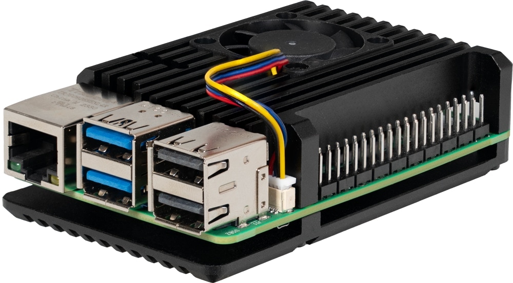 JOY-IT Armor Case BLOCK ACTIVE, RB-AlucaseP5-07FAN, für Raspberry Pi 5 von JOY-IT