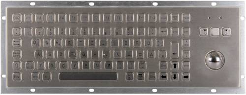 Joy-it IPC Keyboard 02 IP65 NEMA 4X Kabelgebunden Tastatur Deutsch, QWERTZ Silber mit Trackball, Mau von JOY-IT