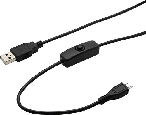 Joy-it USB-Kabel USB 2.0 USB-A Stecker, USB-Micro-B Stecker 1.50m Schwarz inkl. Ein/Aus-Schalter K-1 von JOY-IT