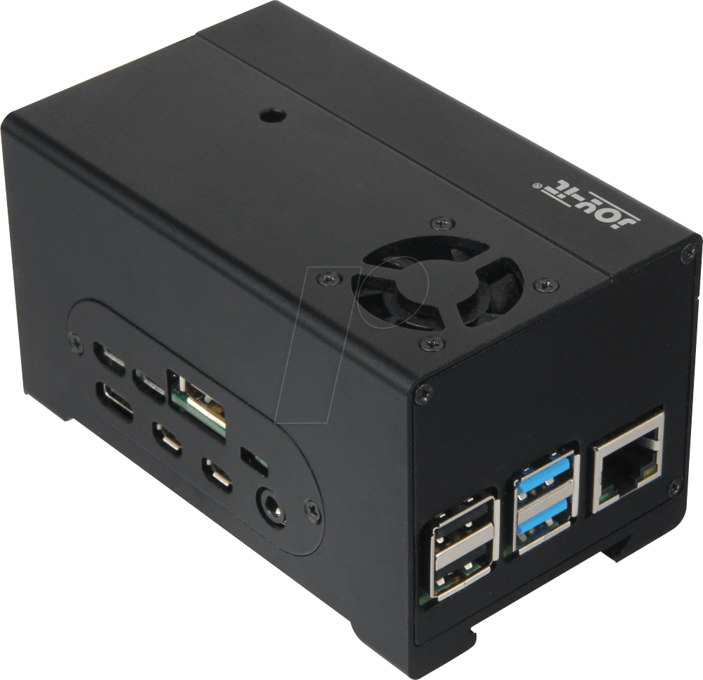 RPI STROMPI3 C B - Gehäuse für Raspberry Pi 4, StromPi 3 & Akku, Alu, schwarz von JOY-IT