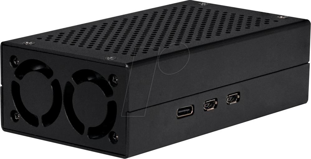 RPI5 CASE ALU-M2 - Gehäuse für Raspberry Pi 5 + M.2-HAT, aktive Kühlung, Alu, schwa von JOY-IT