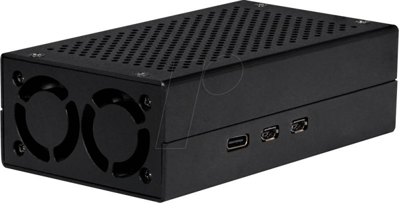 RPI5 CASE ALU-M2 - Gehäuse für Raspberry Pi 5 + M.2-HAT, aktive Kühlung, Alu, schwa von JOY-IT
