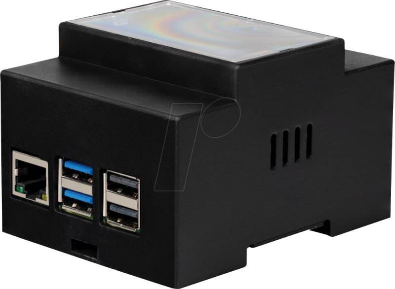 RPI5 CASE DIN2 - Gehäuse für Raspberry Pi 5, Hutschiene, schwarz/trans. von JOY-IT