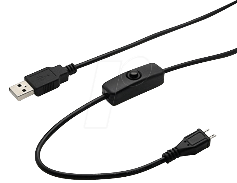 USB KABELSWITCH - USB Micro B Stecker auf USB 2.0 A Stecker, Schalter von JOY-IT
