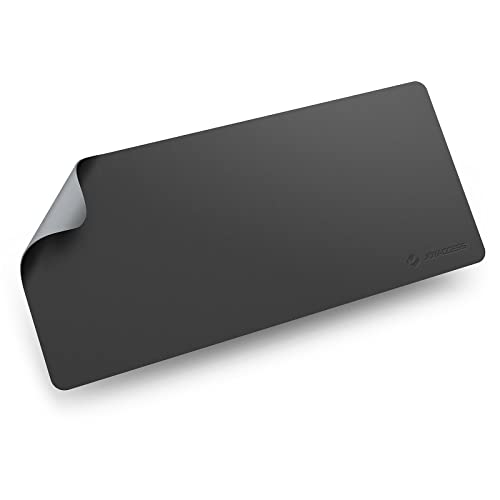 JOYACCESS J Schwarz Mauspad, Multifunktionale Schreibtischmatte für Büro und Zuhause, wasserdichte Schreibtischunterlage aus PU-Leder, Ultradünnes Mousepad,rutschfeste Schreibtischmatte(60 * 35) von JOYACCESS