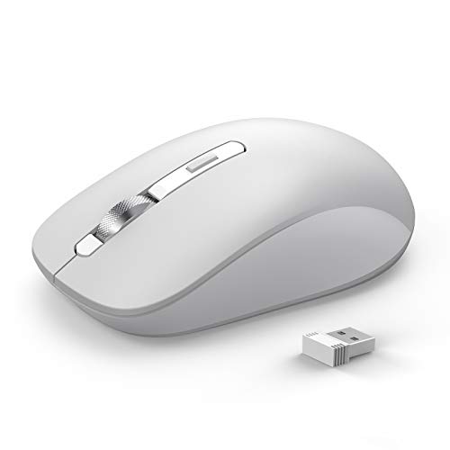 JOYACCESS Kabellose Bluetooth- Maus, Triple Mode Maus ohne Kabel für Laptop(BT 5.0/3.0+2.4Ghz), leise Computer Mini Mäuse für Mac OS, PC, MacBook, Android, Windows - grau von JOYACCESS