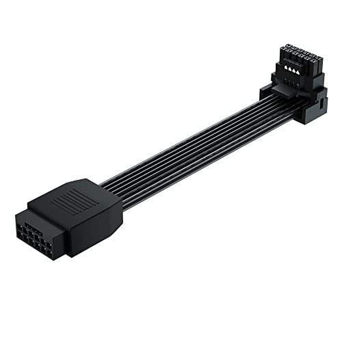 JOYJOM PCI-e 5.0 16Pin rechtwinkliges Verlängerungskabel Buchse auf Stecker, 15 cm, 16AWG 600W 90 Grad 12VHPWR PCIE Kabel für Grafikkarte GPU 12+4pin RTX 3090Ti 4070Ti 4080 4090 (Typ E A von JOYJOM