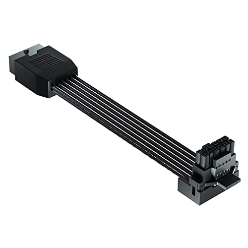 JOYJOM PCI-e 5.0 16Pin rechtwinkliges Verlängerungskabel Buchse auf Stecker, 15 cm, 16AWG 90 Grad 12VHPWR PCIE Kabel für Grafikkarte GPU 12+4pin RTX 3090Ti 4070Ti 4080 4090 (Typ B) von JOYJOM