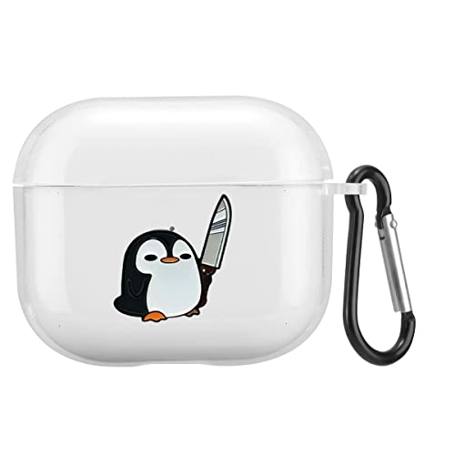 Cooler Pinguin Entworfen für AirPods Pro 2019 AirPods Pro 2nd 2022 Hülle Cover, Transparent Weich TPU Stoßfest Klar Cover mit Schlüsselanhänger Kawaii Tier Kompatibel Apple AirPod Pro für Frauen von JOYLAND