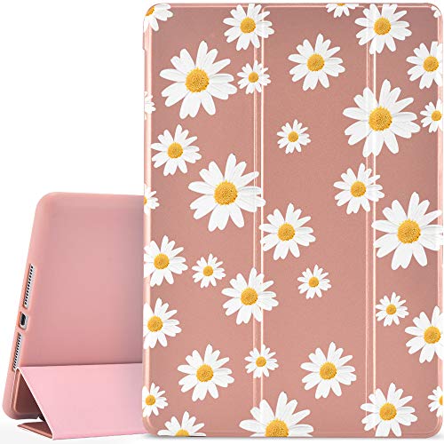 JOYLAND Daisy Pad Hülle für iPad Pro 10,2 Zoll (2019) Rose Gold Case Daisy Floral Flower Anti-Scratch Shockproof Lightweight Smart Trifold Stand Cover Soft TPU Cover für iPad Pro 10,2 Zoll (2019) von JOYLAND