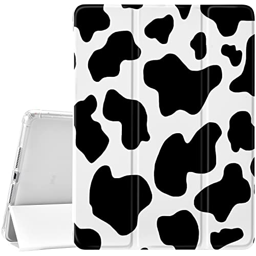 JOYLAND Pad Case Cow Printed White Case for 7./8./9th Generation iPad Cow Spot Print Anti-Scratch Shockproof with Pencil Holder Lightweight Smart Trifold Stand Case for 25.9 cm iPad 2019/2020/2021 von JOYLAND