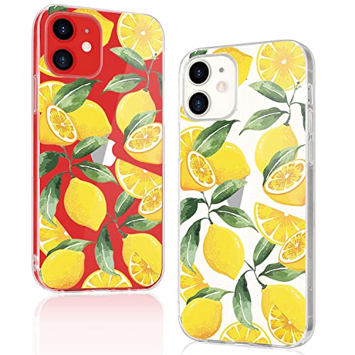 JOYLAND Transparente Schutzhülle für iPhone 13 Mini Zitrone Klar Handyhülle Flexible Weiche TPU Bumper Case für iPhone 13 Mini Fruit Design von JOYLAND