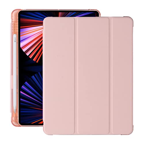 10.2 Zoll Hülle für iPad 7./8./9. Generation (2019/2020/2021), Transluzent TPU Schutzhülle mit Stifthalter, Auto Wake/Sleep,Roségold von JOYLYJOME
