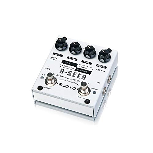 JOYO D-SEED Dual Channel Digital Delay Gitarren-Effekt-Pedal, Silver von JOYO