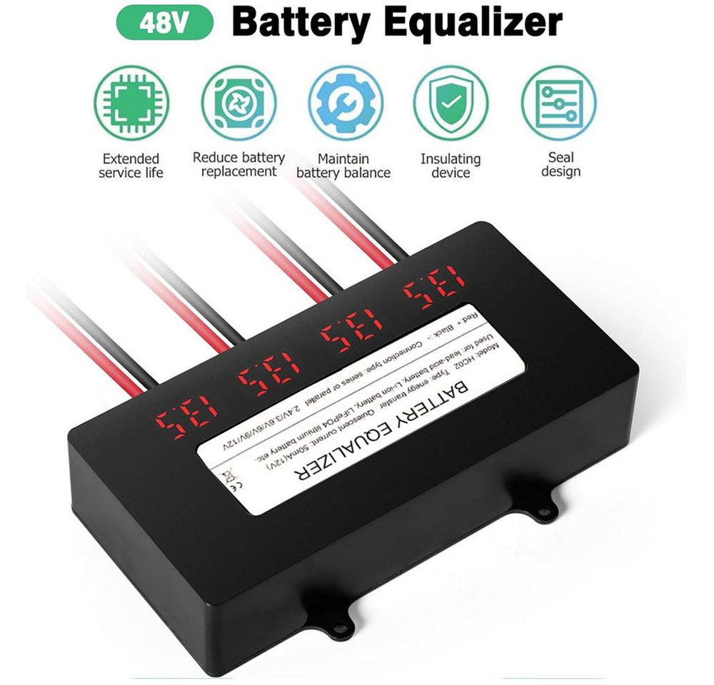 JOYOLEDER Batterie-Equalizer, Ladungsausgleicher Ausgleichslader Solarsystem Solarladegerät (Batterie Balancer Ausgleichern Blei-Säure-Batterien Ladegerät Regler HC02) von JOYOLEDER