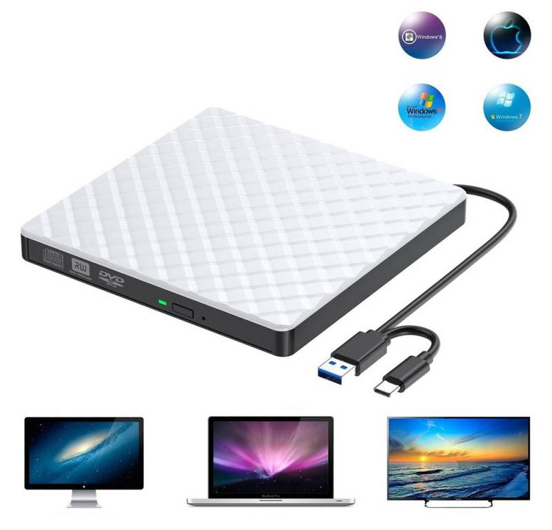 JOYOLEDER External DVD Drive, USB 3.0 CD DVD Burner Drive DVD-Brenner Disc-Laufwerk (USB 3.0, Externes optisches Laufwerk) von JOYOLEDER
